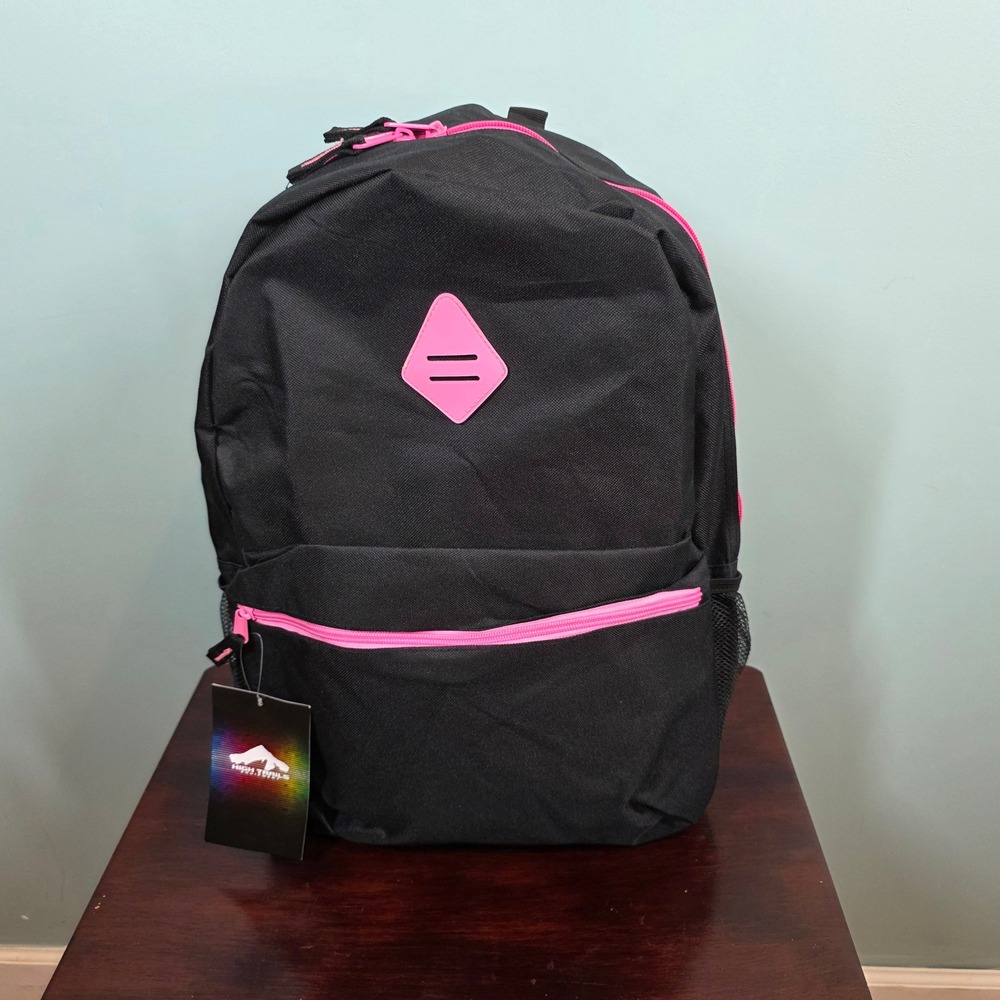 High Trails Equipment Black Pink Backpack School‎ Travel Bag NWT F296/C54639